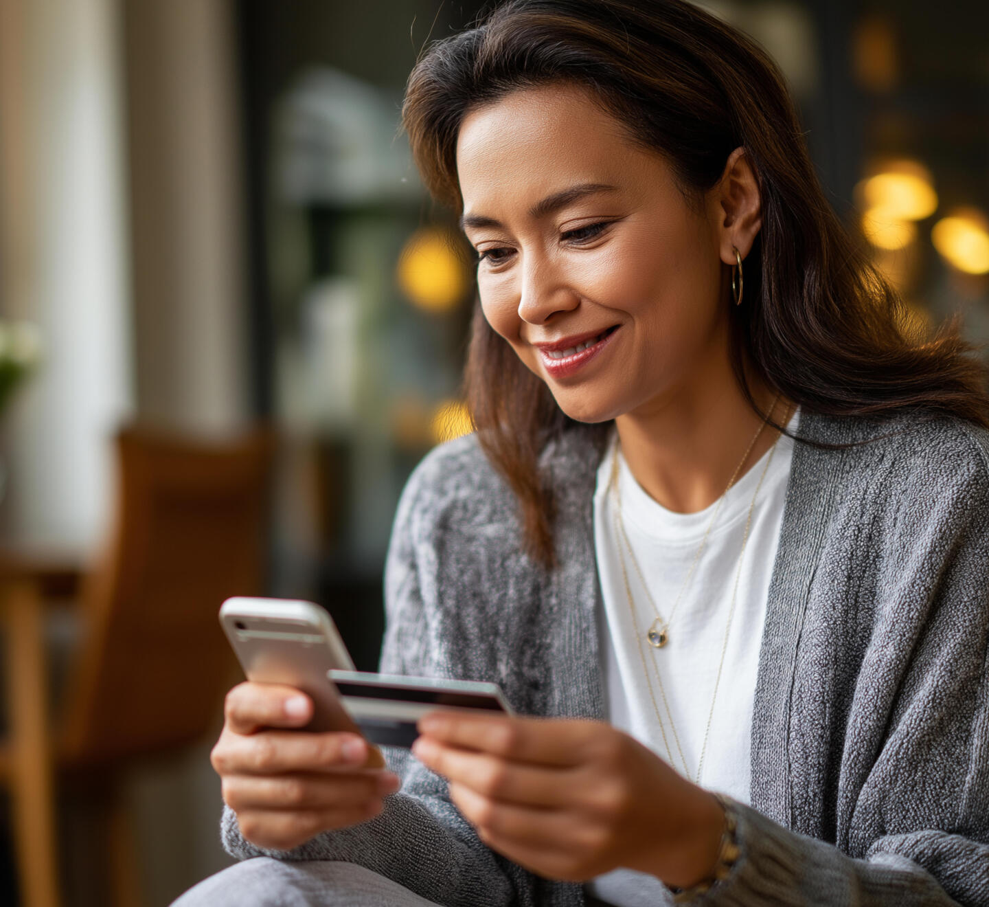 Making online purchase with mobile phone and credit card