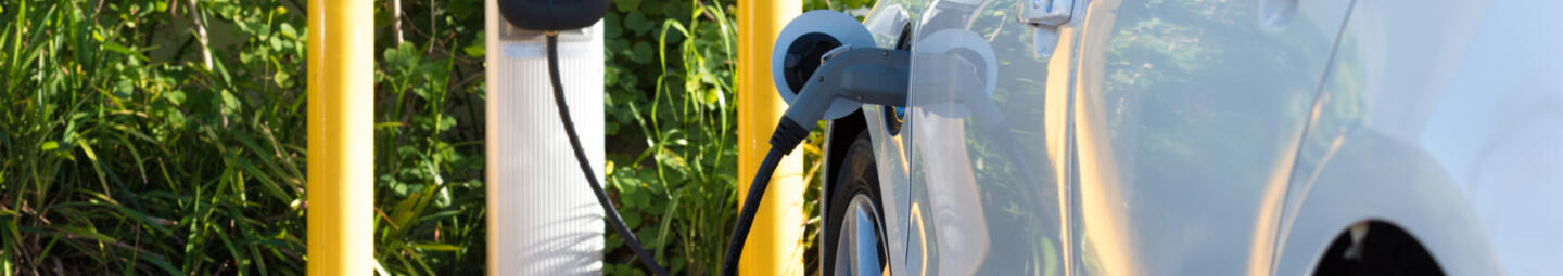 Electric vehicle charging at EV charge point