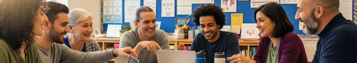 Teachers in staff meeting