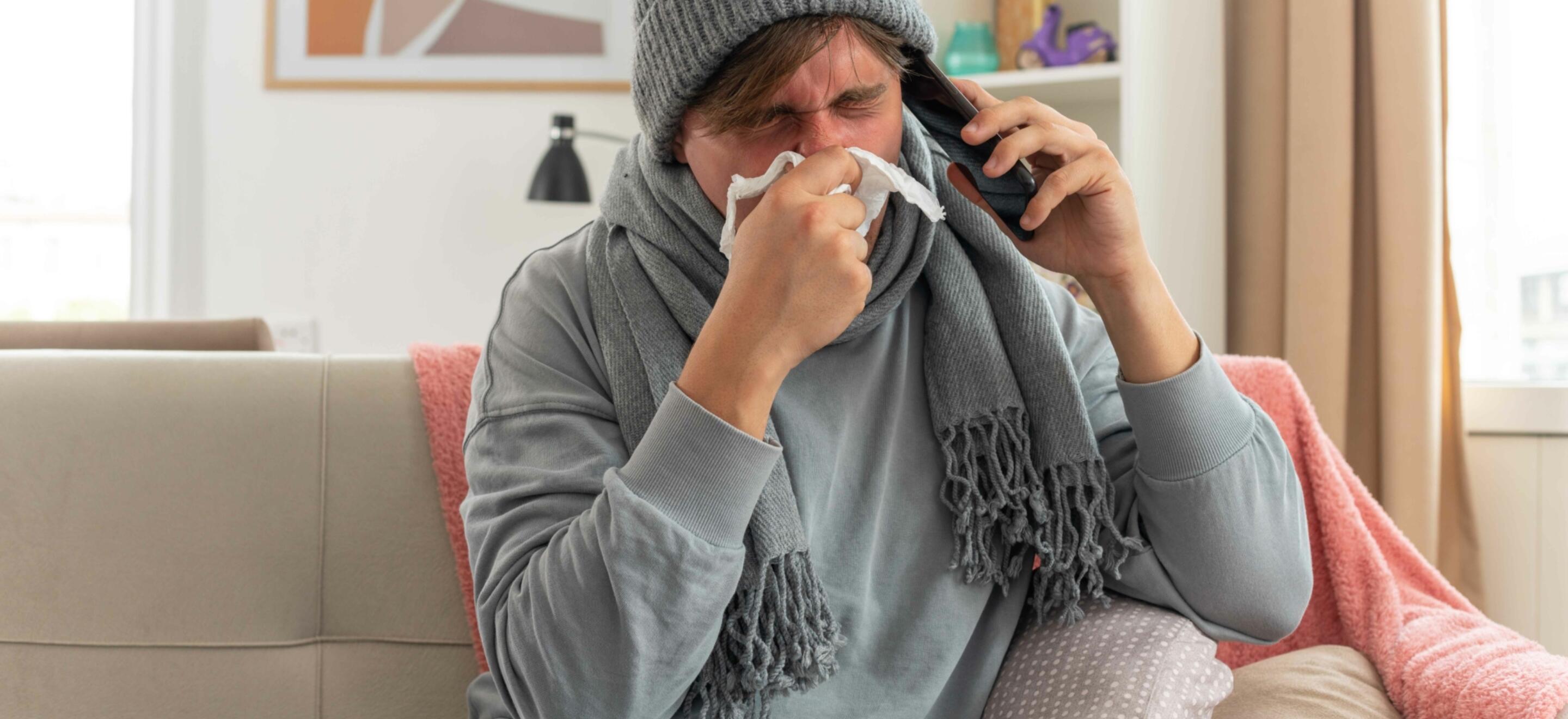 Person phoning to report a sickness absence