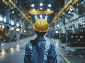 Worker in yellow hard hat