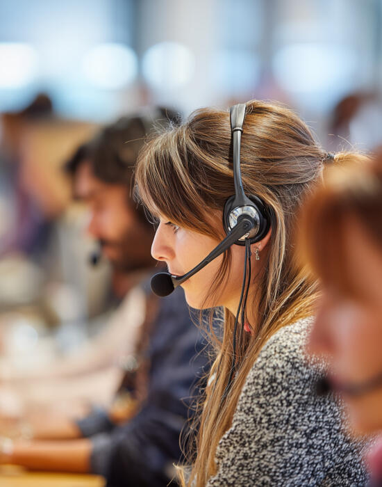 Contact centre agents providing live call answering support
