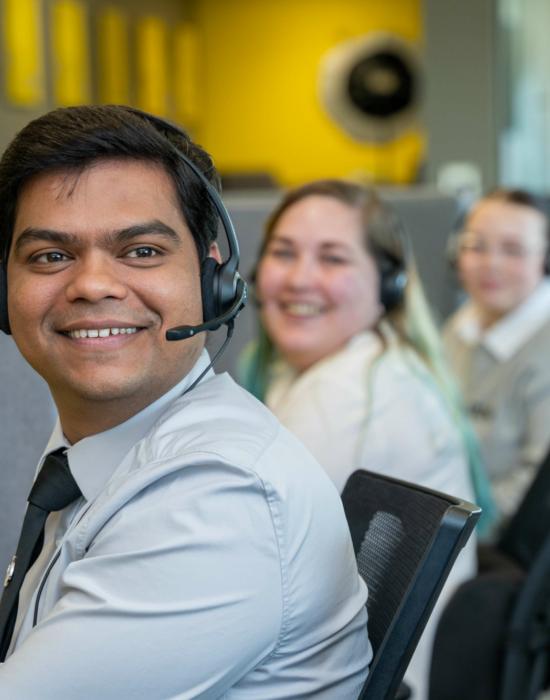 Contact centre agents providing customer support 24/7