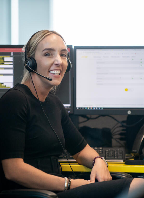 Female call centre operator at Lemon Contact Centre