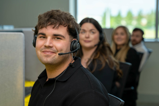 A team of contact centre operators