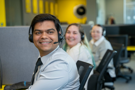 Contact centre agents providing customer support 24/7