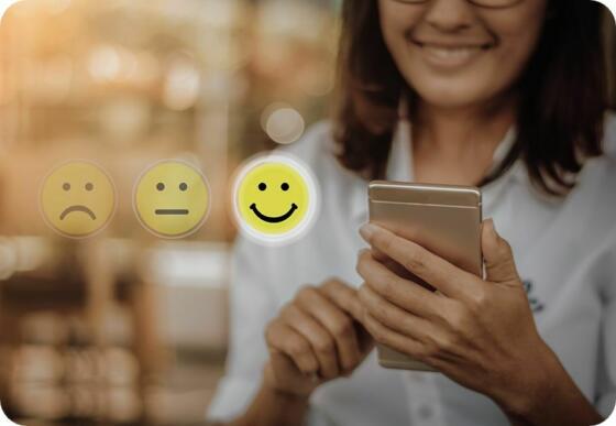 Lady using phone for WhatsApp messaging