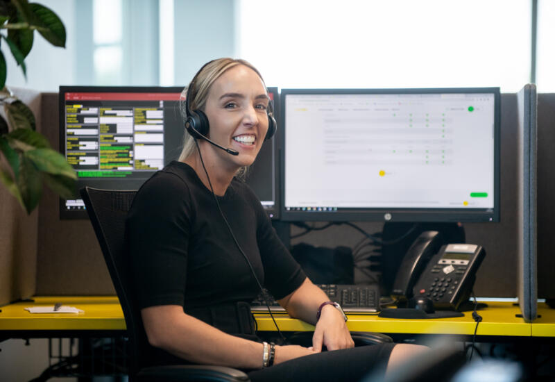Female call centre operator at Lemon Contact Centre