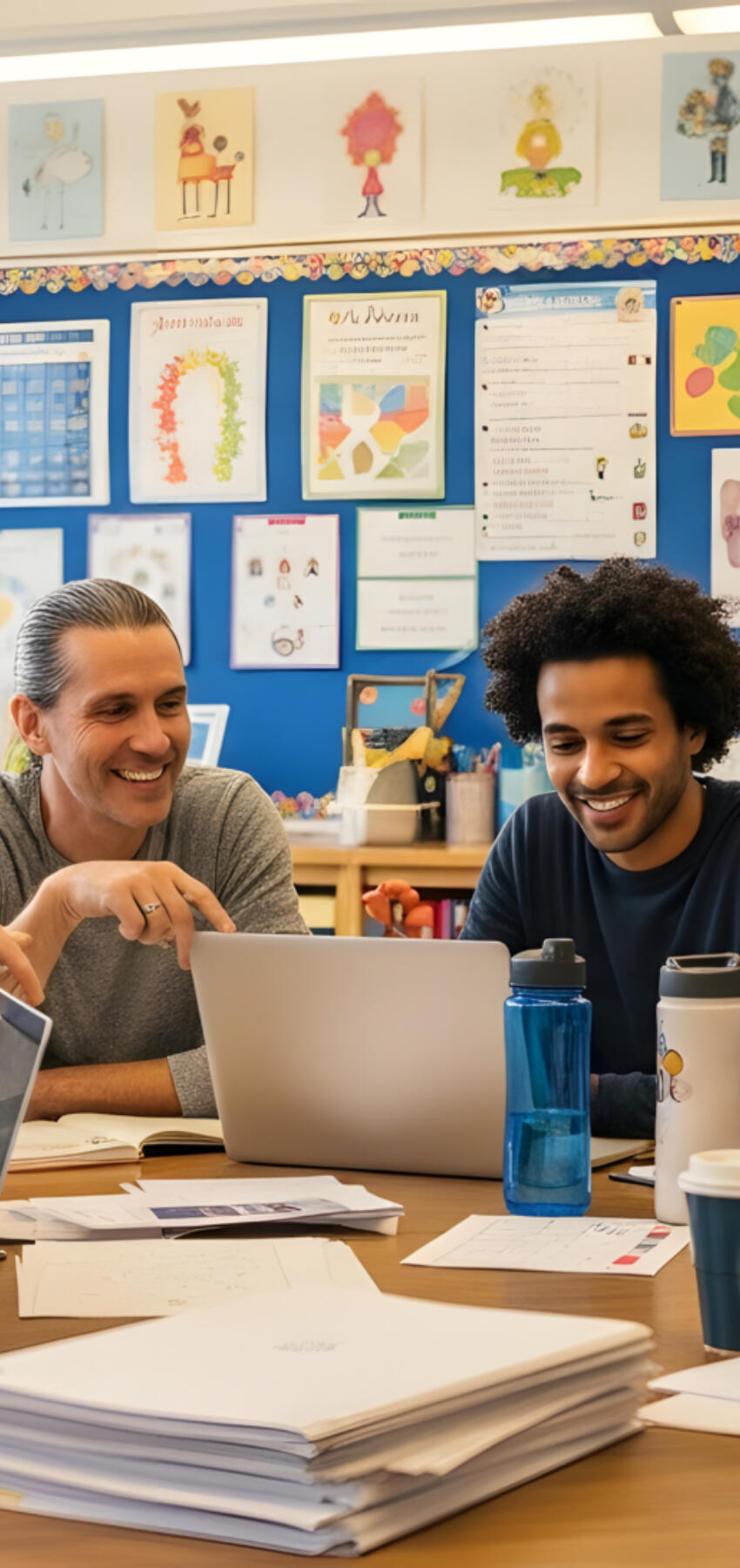 Teachers in staff meeting