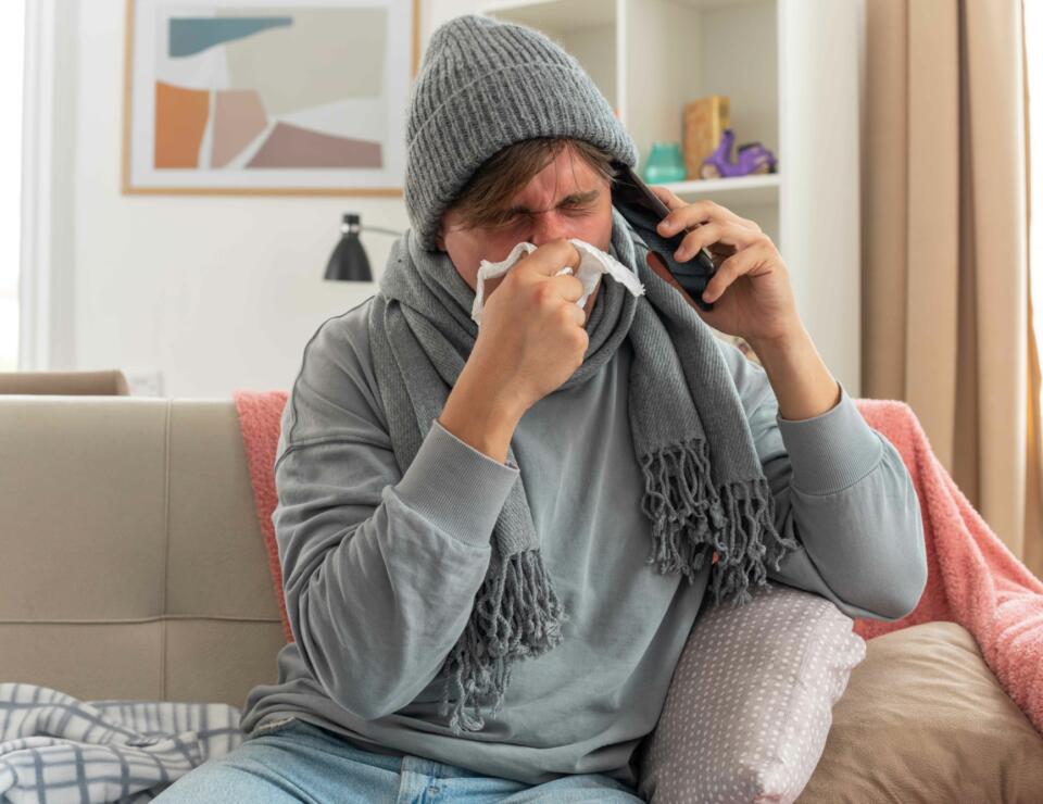 Person phoning to report a sickness absence